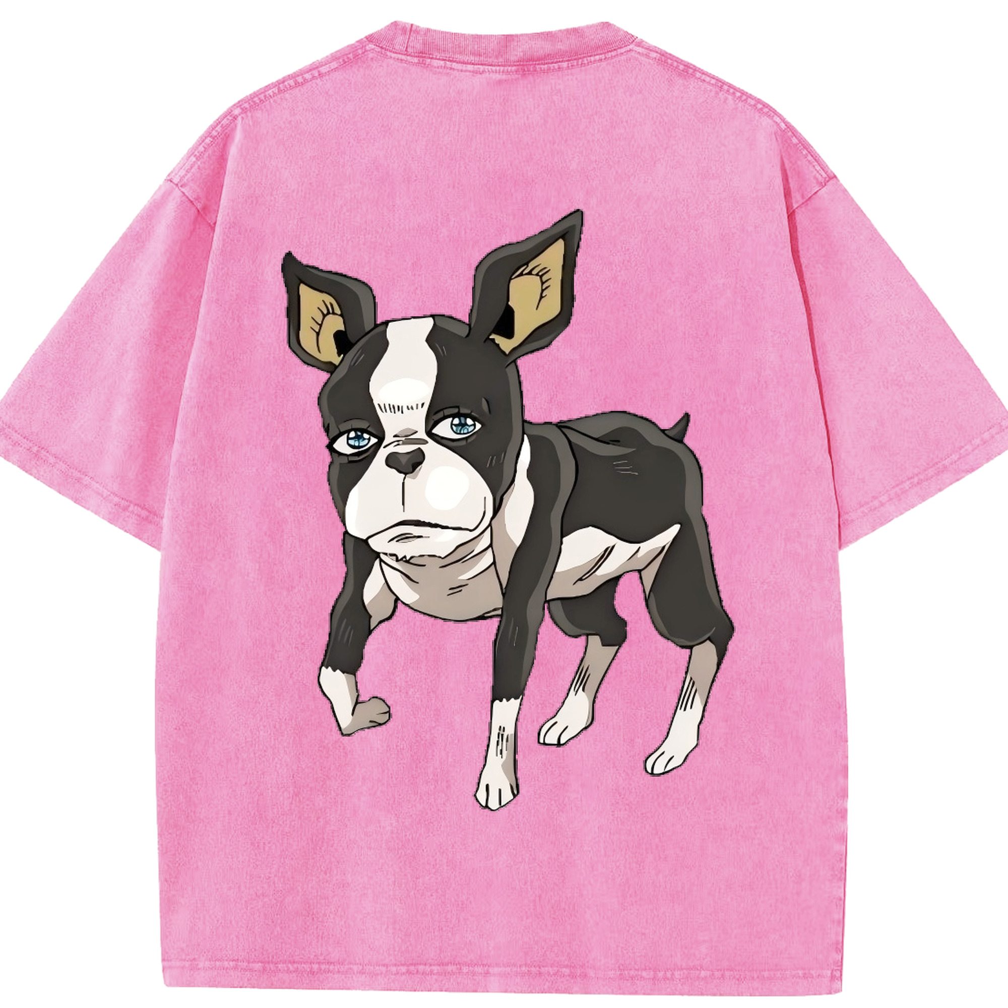 （画像用） ジョジョの奇妙な冒険 イギー JoJo's Bizarre Adventure Iggy 綿100% ヴィンテージ風 半袖Tシャツ（背面プリント）